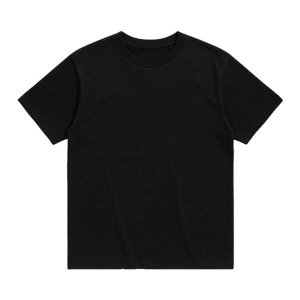 KROVIO Boxy Fit Crew Neck T-Shirt in Black — front view