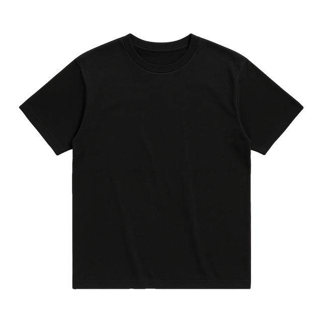 Boxy Fit Crew Neck T-Shirt - Black