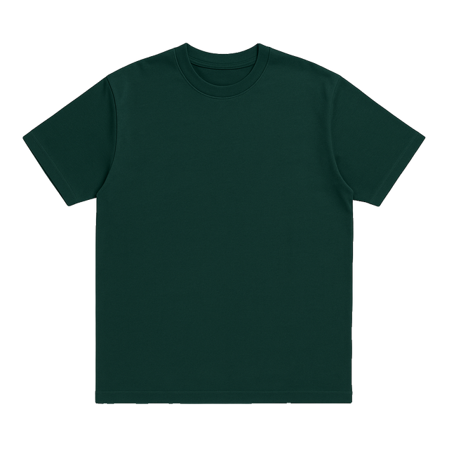 Boxy Fit Crew Neck T-Shirt - Dark Green
