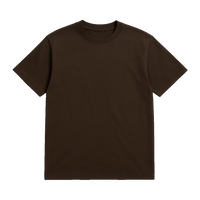 Boxy Fit Crew Neck T-Shirt - Brown