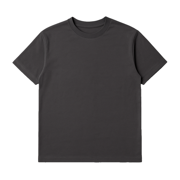 KROVIO Boxy Fit Crew Neck T-Shirt in Dark Grey — front view