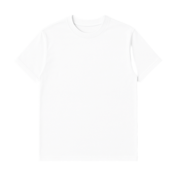 KROVIO Boxy Fit Crew Neck T-Shirt in White — front view